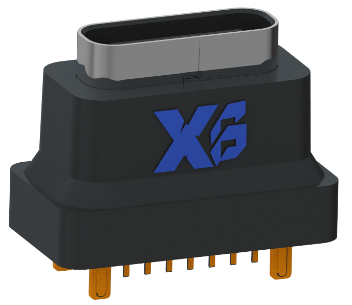 XB-TYPE C 16P-2 XB立式防水TYPE C 16Pin 立式防水USB母座DIP H=9.3